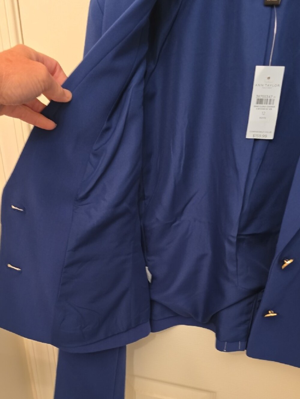 Ann Taylor Factory Royal Blue Cropped Blazer - Picture 5 of 8